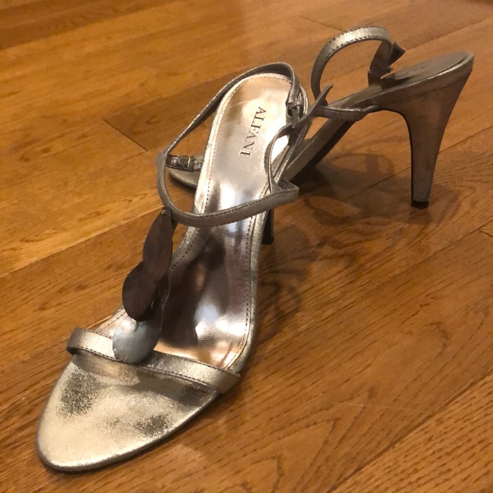 Alfani Silver 4” Stappy Heels